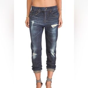 rag & bone Dark Wash Distressed Denim Jogger Pants